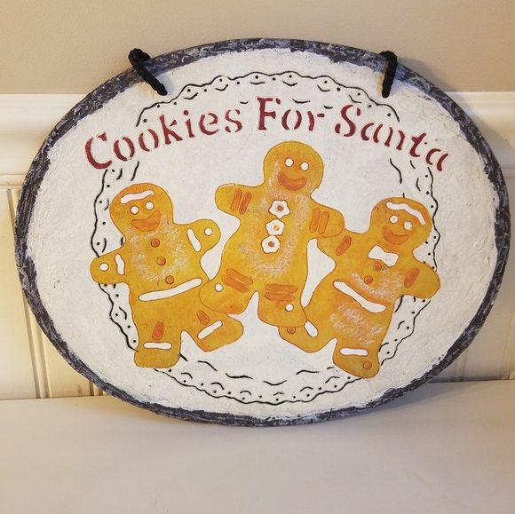 Slate Christmas Gingerbread Men Sign - Picture 1 of 10